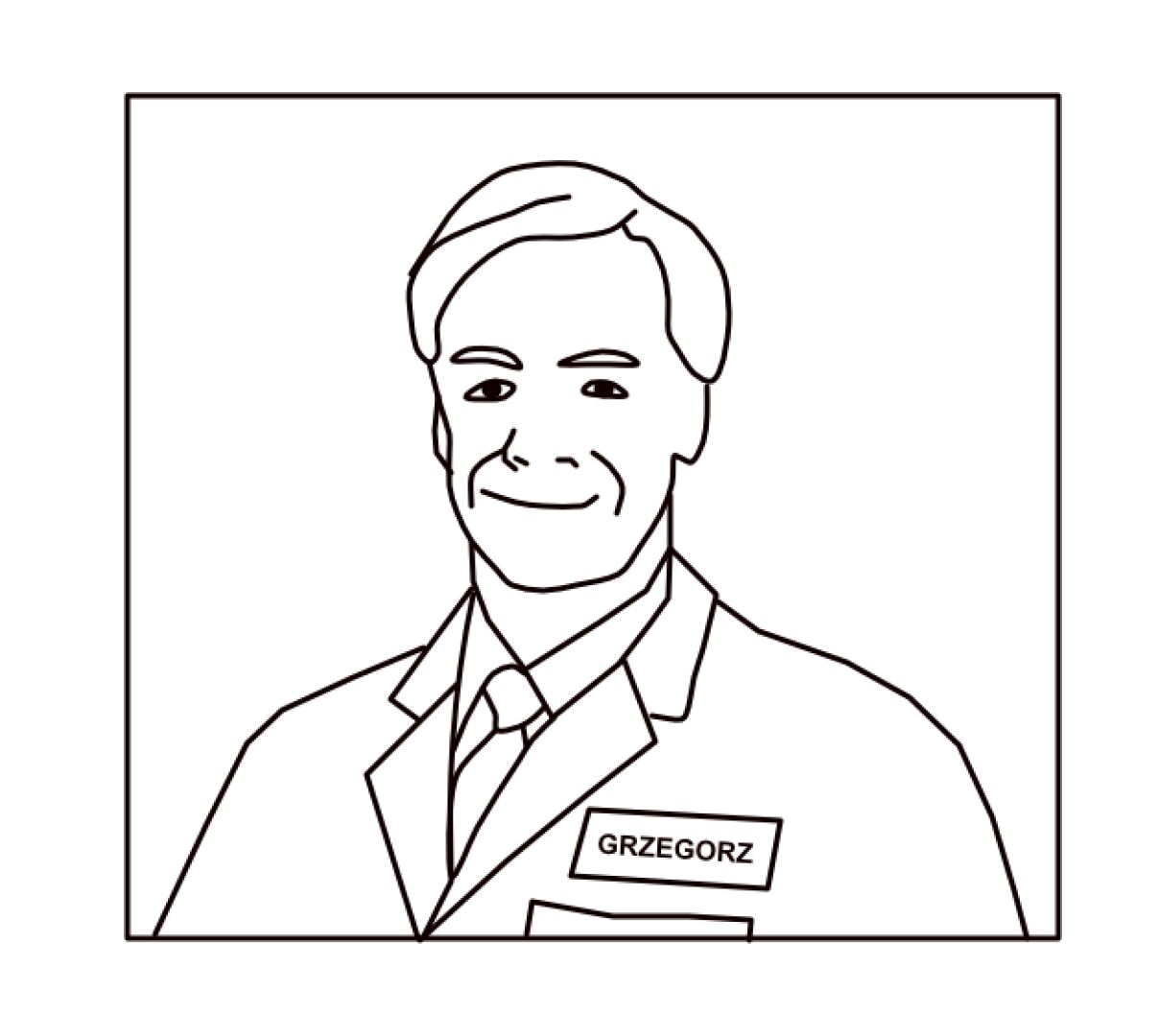 Illustration of Grzegorz, a pharmacist