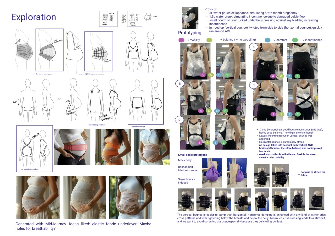 Slide showing exploration sketches and pattern making