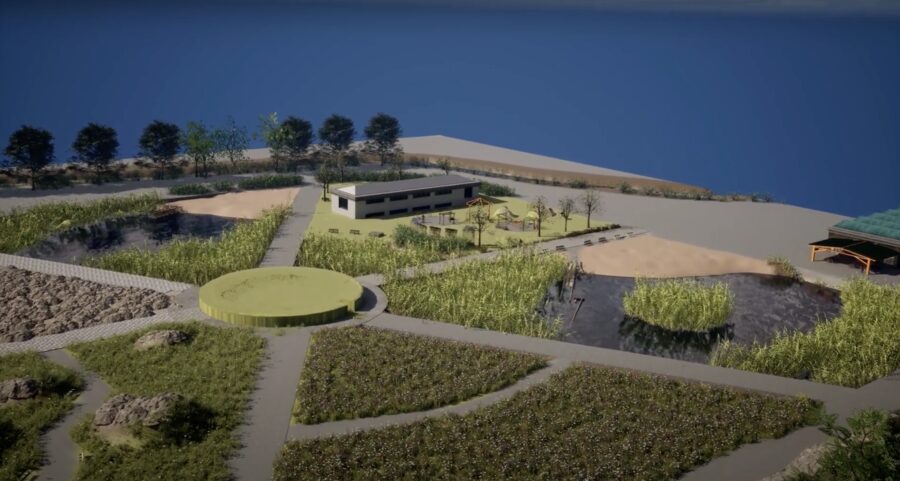 Render of a landscaped park